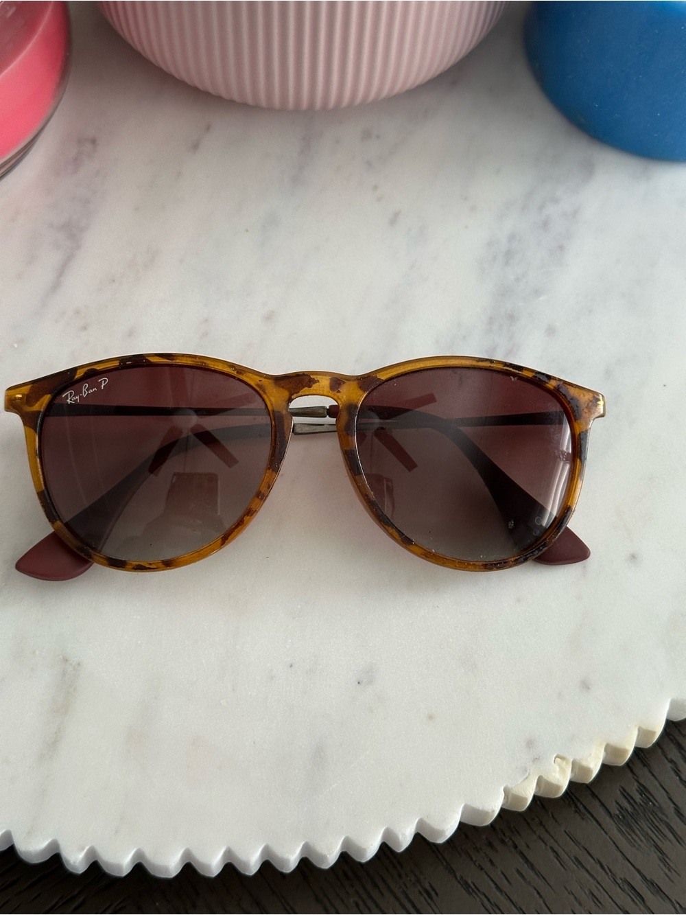 Ray-Ban Tortoiseshell Frame Sunglasses with Brown Lenses